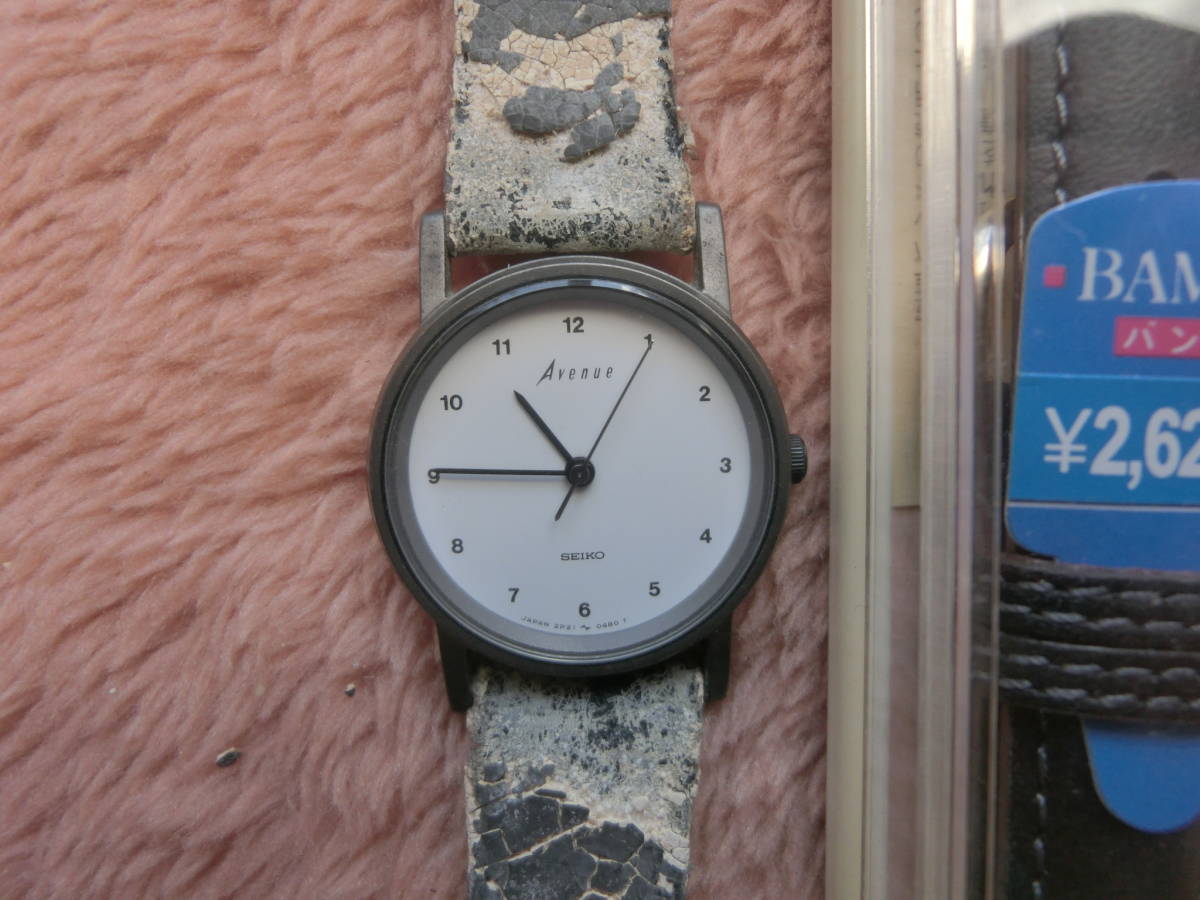 ●デッドストック 未使用・セイコー/アベニュー・新品ベルト付・1976、86年？・3気圧防水・クォーツ 子供にも腕時計 丸型・レトロ・日本製_画像2