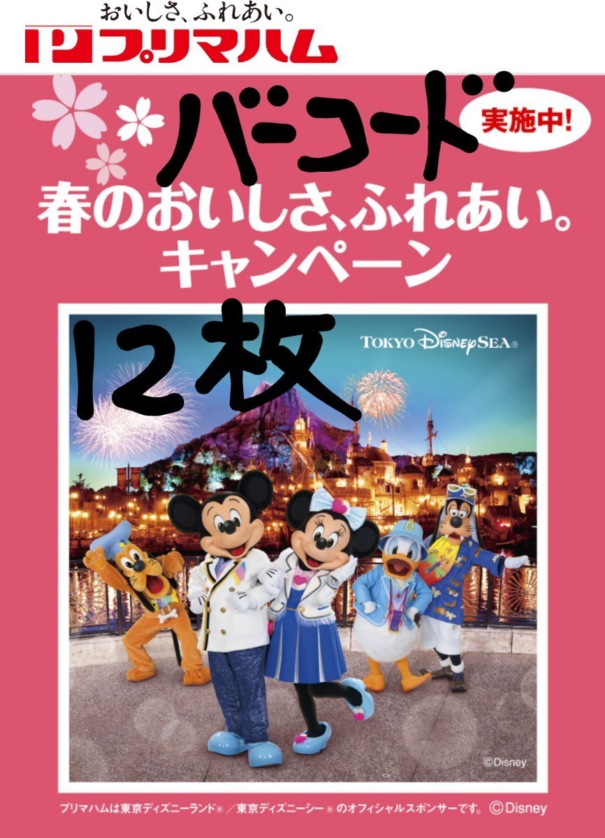 懸賞応募 プリマハム 春のおいしさ、ふれあい。キャンペーン 東京ディズニーシー貸切ご招待 バーコードx12枚 ②_画像1