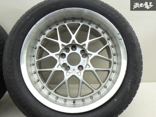 ●RAYS レイズ VESTA EINS KAHN2 18インチ 9J +38 PCD 114.3 4/5H マルチ タイヤ付 225/55R18 13y 2本 シルビア チェイサー RX-7 棚P-4の画像3