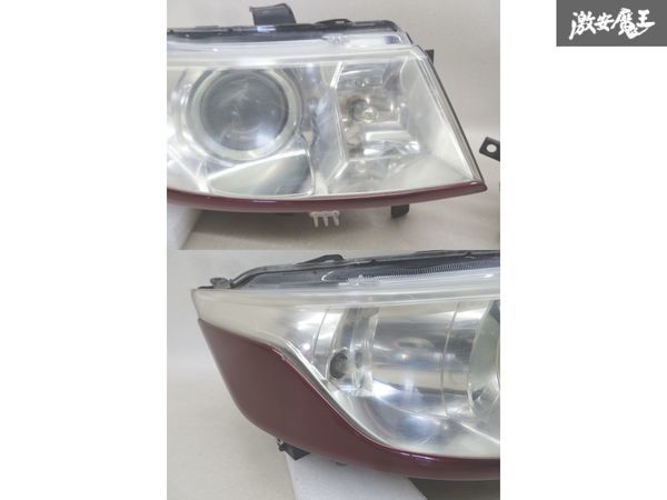 【HID点灯OK】 スズキ 純正 MH23S ワゴンR スティングレー HID ヘッド ライト ランプ 左右 KOITO 100-59191 赤メタ系 アイライン付 棚11-3_画像3