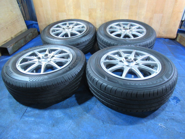 激安即決！weds VEILER 15-6J 5H/114.3 ET53 + 195/65R15 2022年製！中古4本！ ノア ヴォクシー ステップワゴン等 T008031_画像2