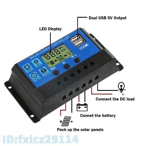 Hg2290: ソーラーパネル 100W 10A 12V 5V USB コントローラ 充電器 太陽光 withcontroller 防水 電池 ポリ 車 ヨット RV バッテリー 新品_画像4