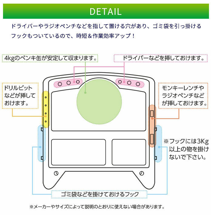 作業トレー はしご・脚立用 トレー 台 作業台 はしご 脚立 梯子 専用 置き場 ちょい置き 作業効率 アップ 電球 取り換え M5-MGKBO00028の画像4