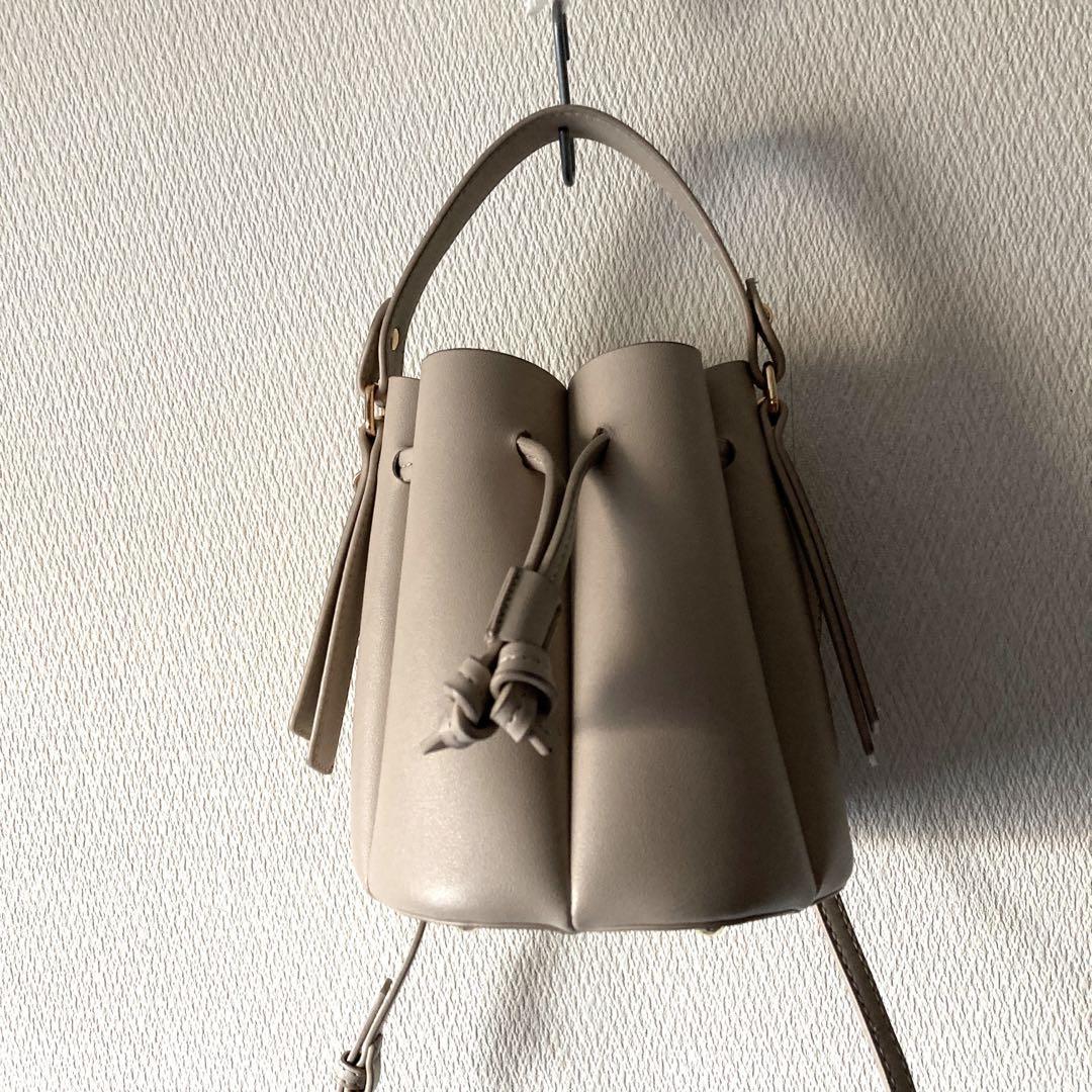 2WAY fake leather canele bag beige shoulder bag lovely shape handbag Mini bag 