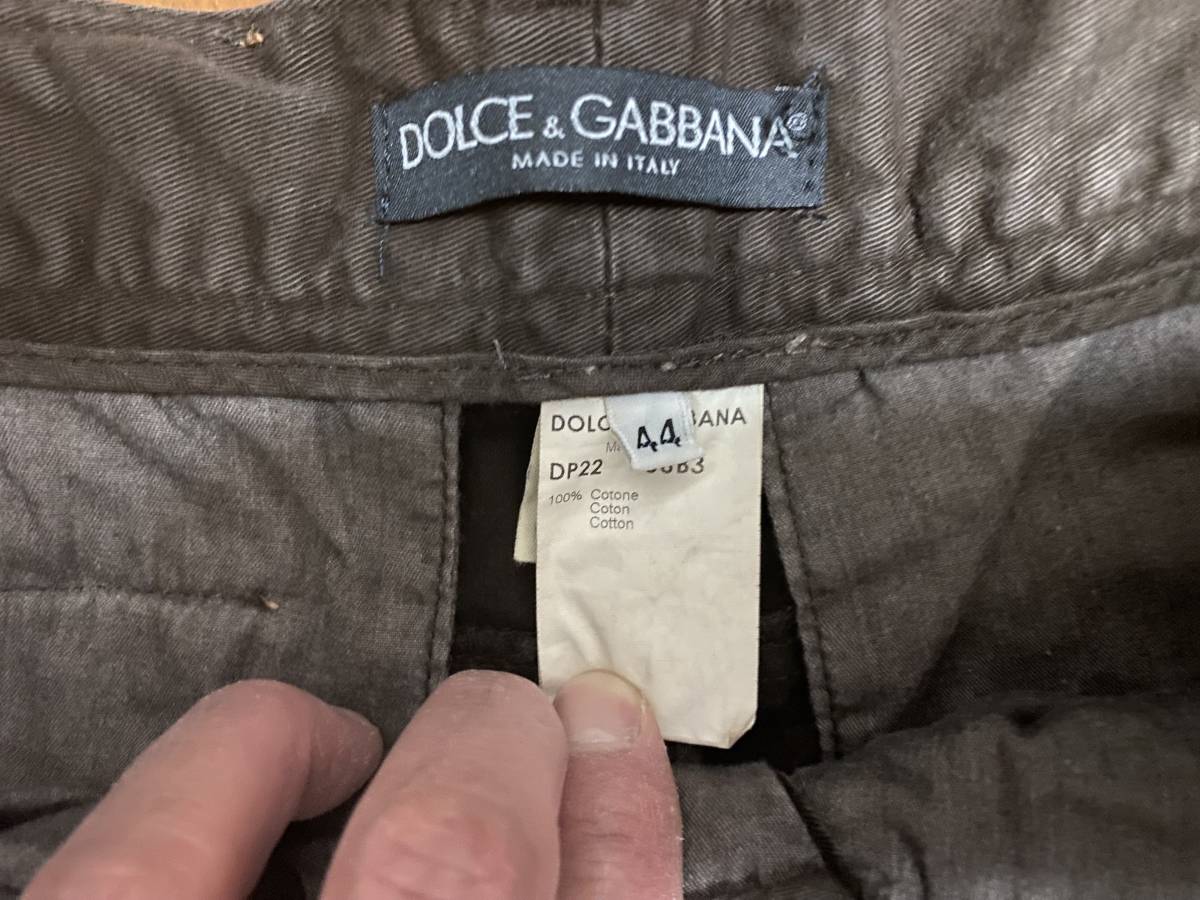 Dolce & Gabbana 美品 ドルチェアンドガッバーナ ウオッシュ加工 コットンパンツ こげ茶 サイズ44_画像5