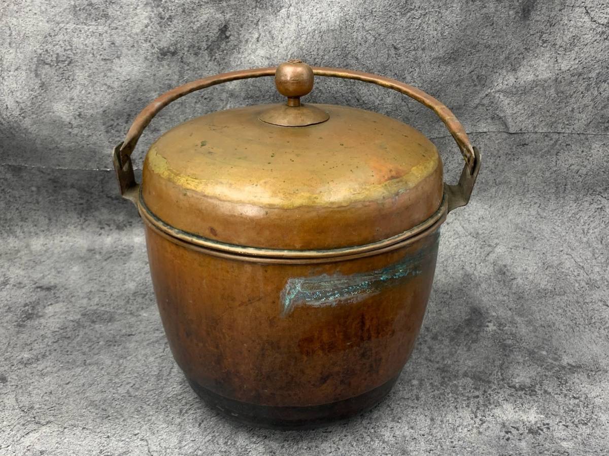 [ Showa Retro copper made steamer ].. saucepan handicraft antique old tool old .. store copper saucepan 