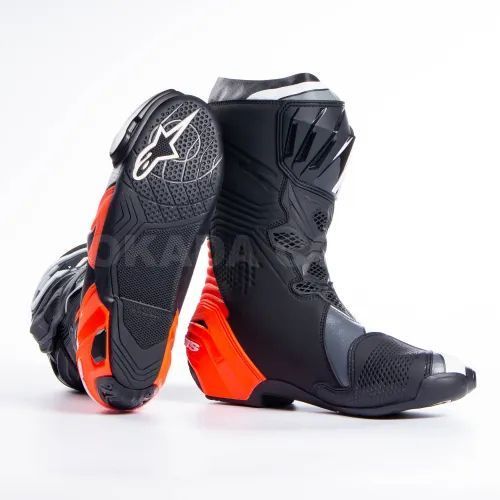 アルパインスターズ SUPERTECH R BOOT レーシング ブーツ ブラック/ホワイト/レッド 41/26cm 靴 メッシュ レース アルパイン_画像7