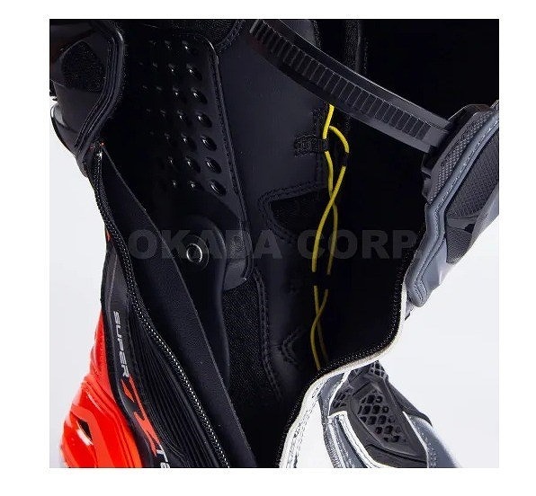  Alpine Stars SUPERTECH R boots black / white / red flow / yellow flow EU45/29.5cm bike touring shoes shoes race 