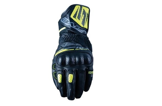 FIVE RFX SPORT racing glove black flow yellow M size bike Racer gloves 