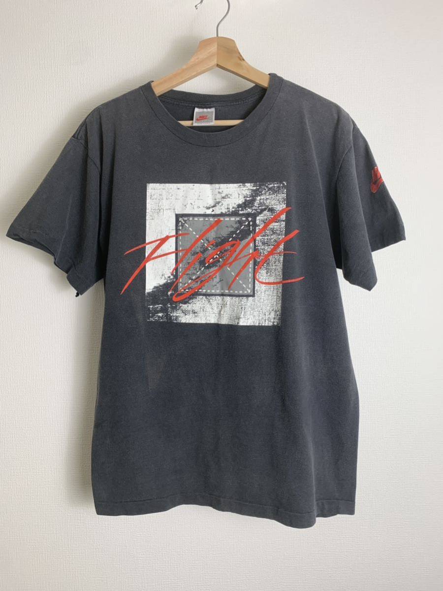 ビンテージ　90's NIKE ナイキ　Flight プリントTシャツ　フェイドブラック　/マイケルジョーダン_画像1