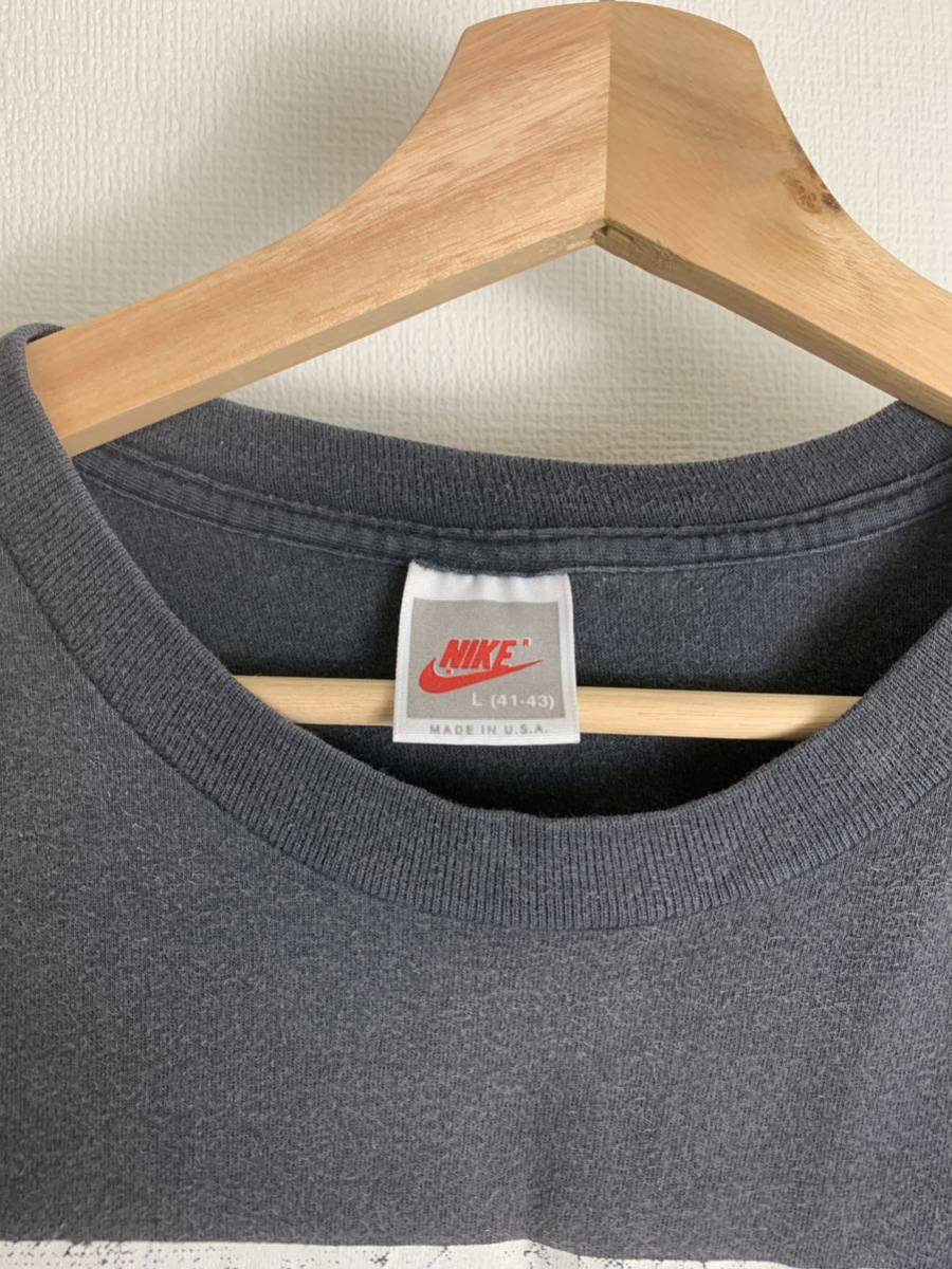 ビンテージ　90's NIKE ナイキ　Flight プリントTシャツ　フェイドブラック　/マイケルジョーダン_画像2