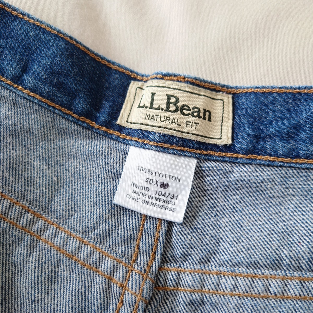 L.L.Bean 濃紺ジーンズ/デニムパンツ メキシコ製/古着/W40L30【YLV1986】