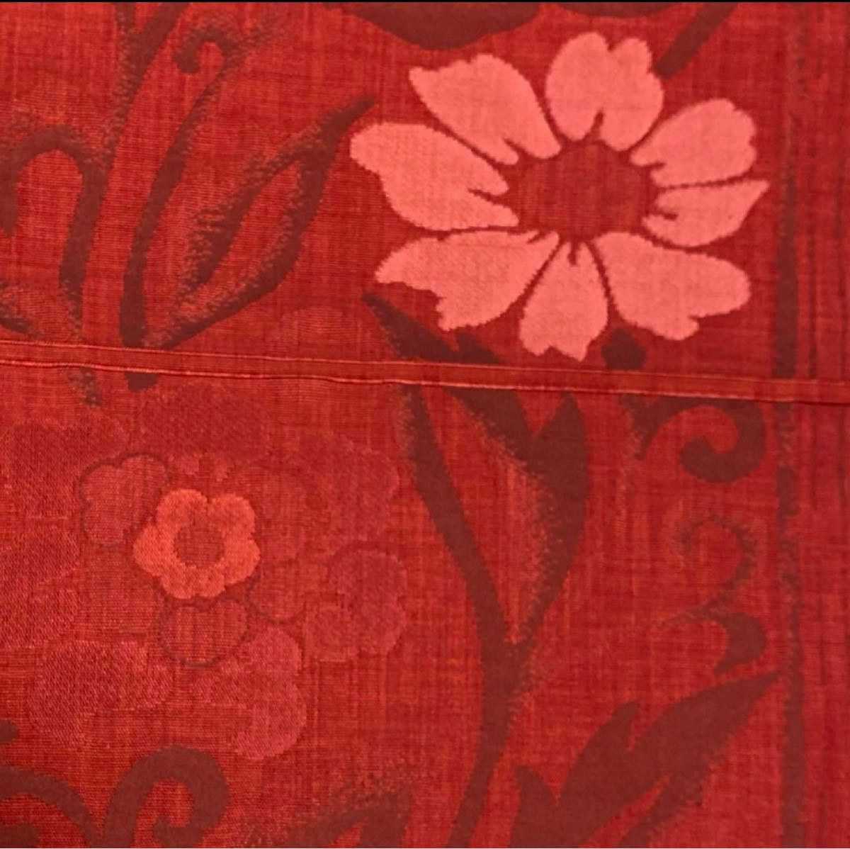 伝統工芸 未使用品 花模様織り出しリバーシブル 袋帯