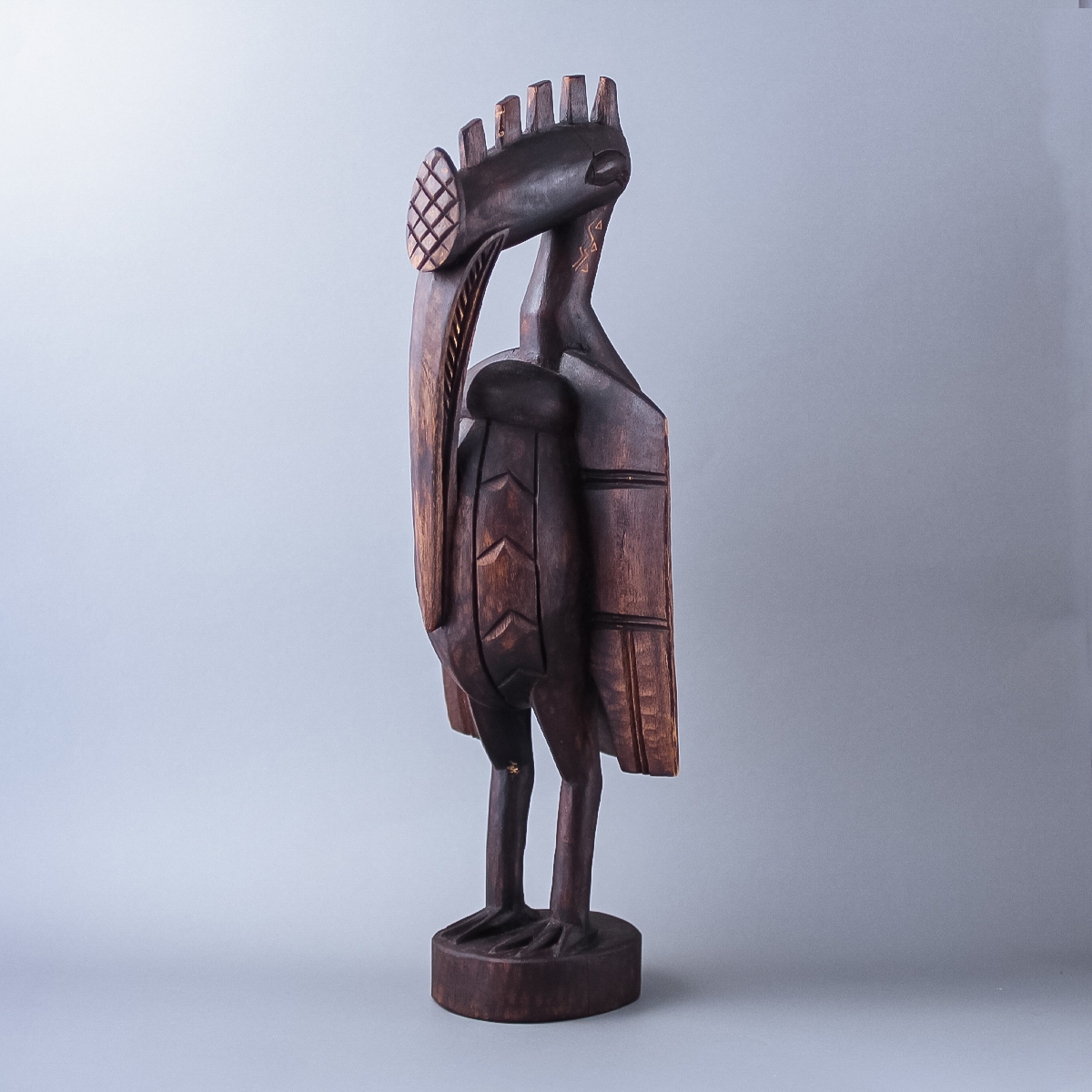 セヌフォ カラオ アフリカ コートジボアール 木彫り アート ウッド ビンテージ 族 鳥 木像 仮面 彫刻 美術 Africa / マスク トゥアレグ