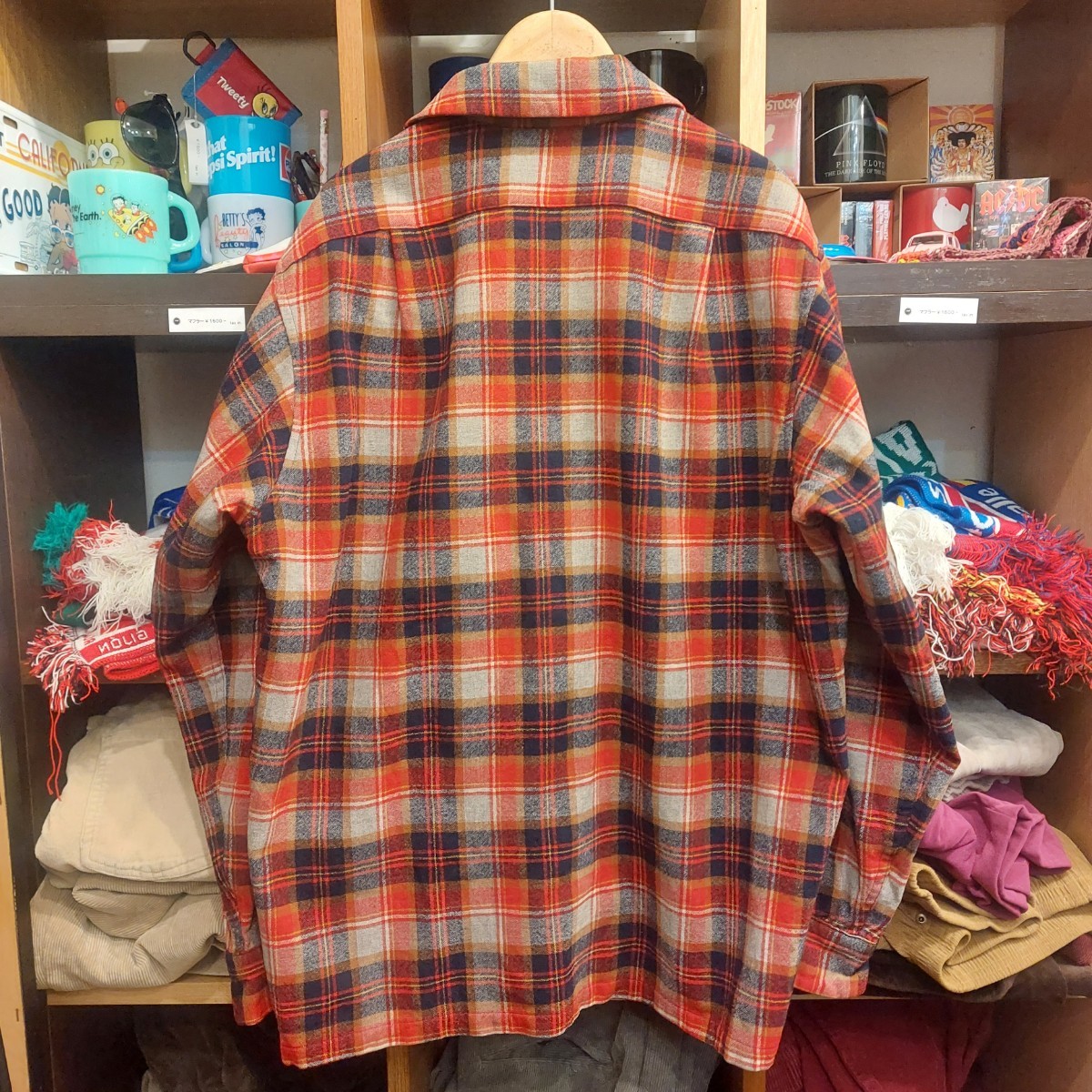 PENDLETON wool shirt 70s vintage size L ペンドルトン ビンテージ ウールチェック オンブレ シャツ USA製 06B0701_画像2