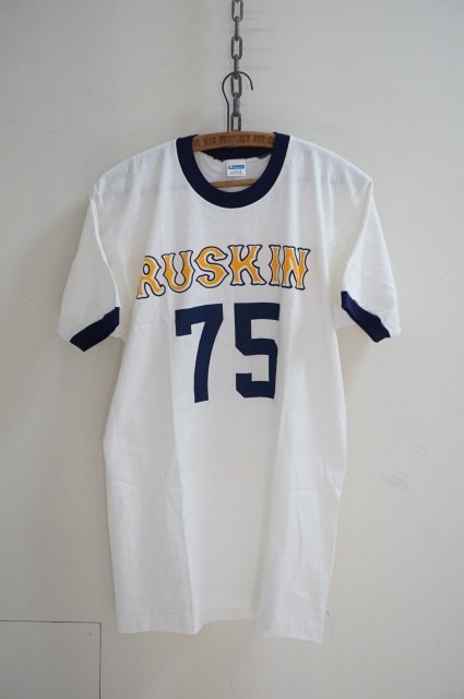 ★★★ヴィンテージ チャンピオン バータグTシャツ RUSKIN 75 / デッドストック