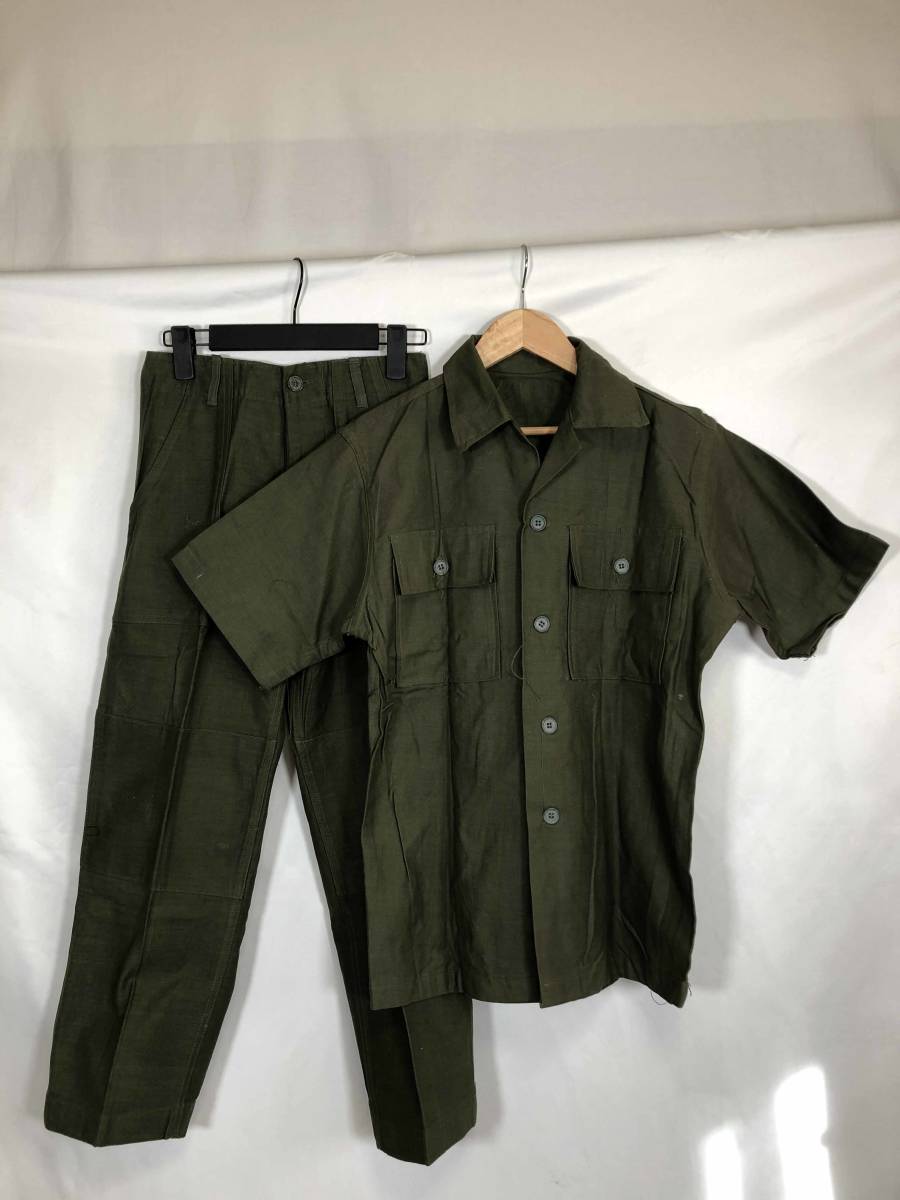 実物　南ベトナム　ODユニフォーム　作業服　戦闘服　上下セット　半袖　ベトナム戦争　NAM戦　中古品　B_画像1