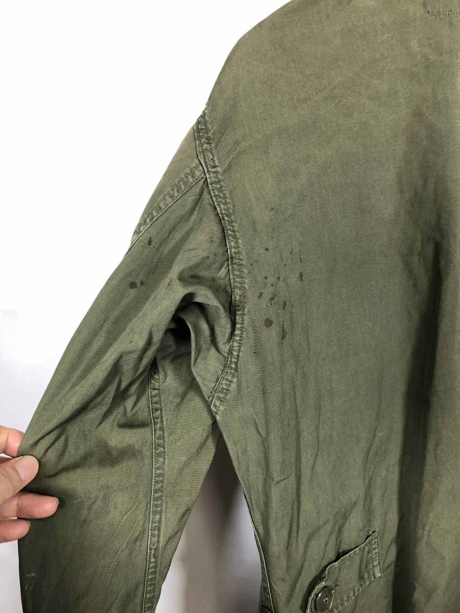実物　アメリカ軍　2nd Model ジャングルファティーグ　ジャケット　汚れあり　不完全品　傷あり　状態悪い　ベトナム戦争_画像9