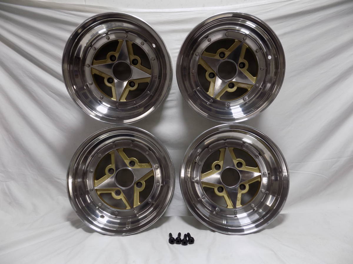 当時物深リム SUPER STAR スーパースター13x6.5J＆7.0Jオフセット不明PCD114.3ハブ径約68mm 旧車A型サニトラ510ブルハコスカTE27レビンなど_画像1