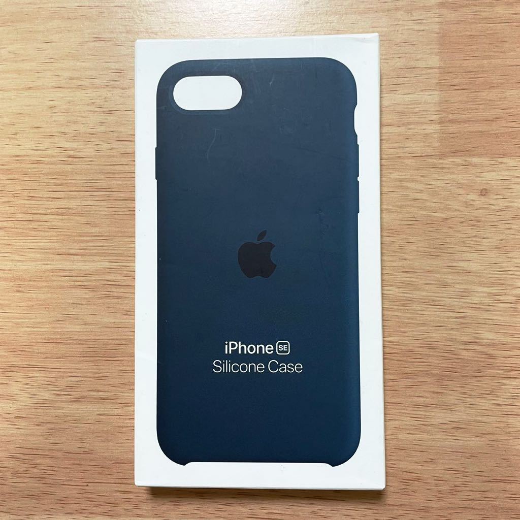 ★新品★ Apple アップル 純正 iPhone 7 / 8 / SE シリコンケース・アビスブルー 86B20_画像1