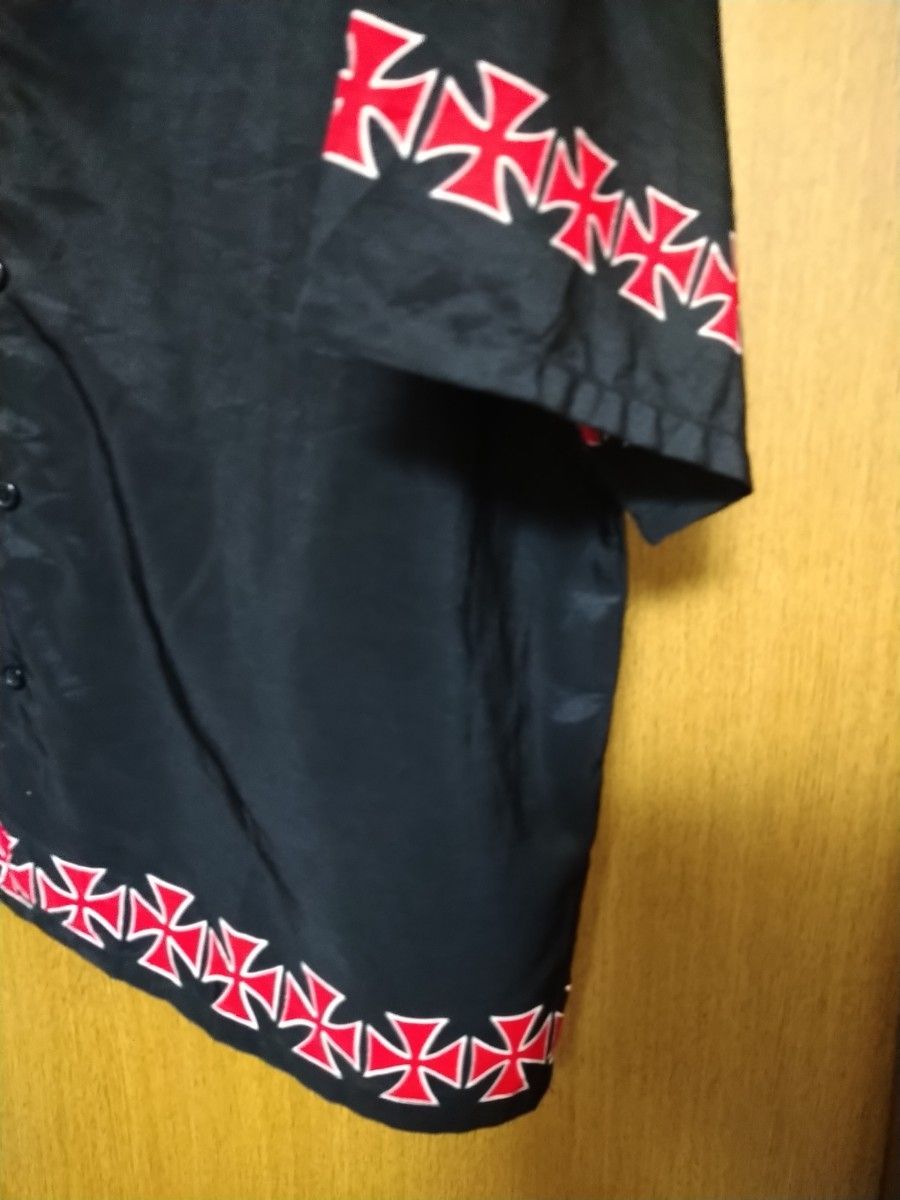 M0211 STEVE & BARRY'S　黒　アロハシャツ　半袖シャツ　XXL