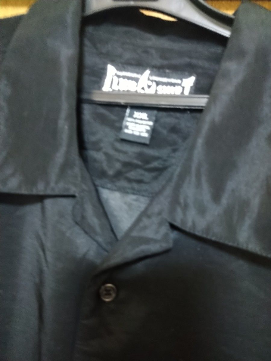 M0211 STEVE & BARRY'S　黒　アロハシャツ　半袖シャツ　XXL
