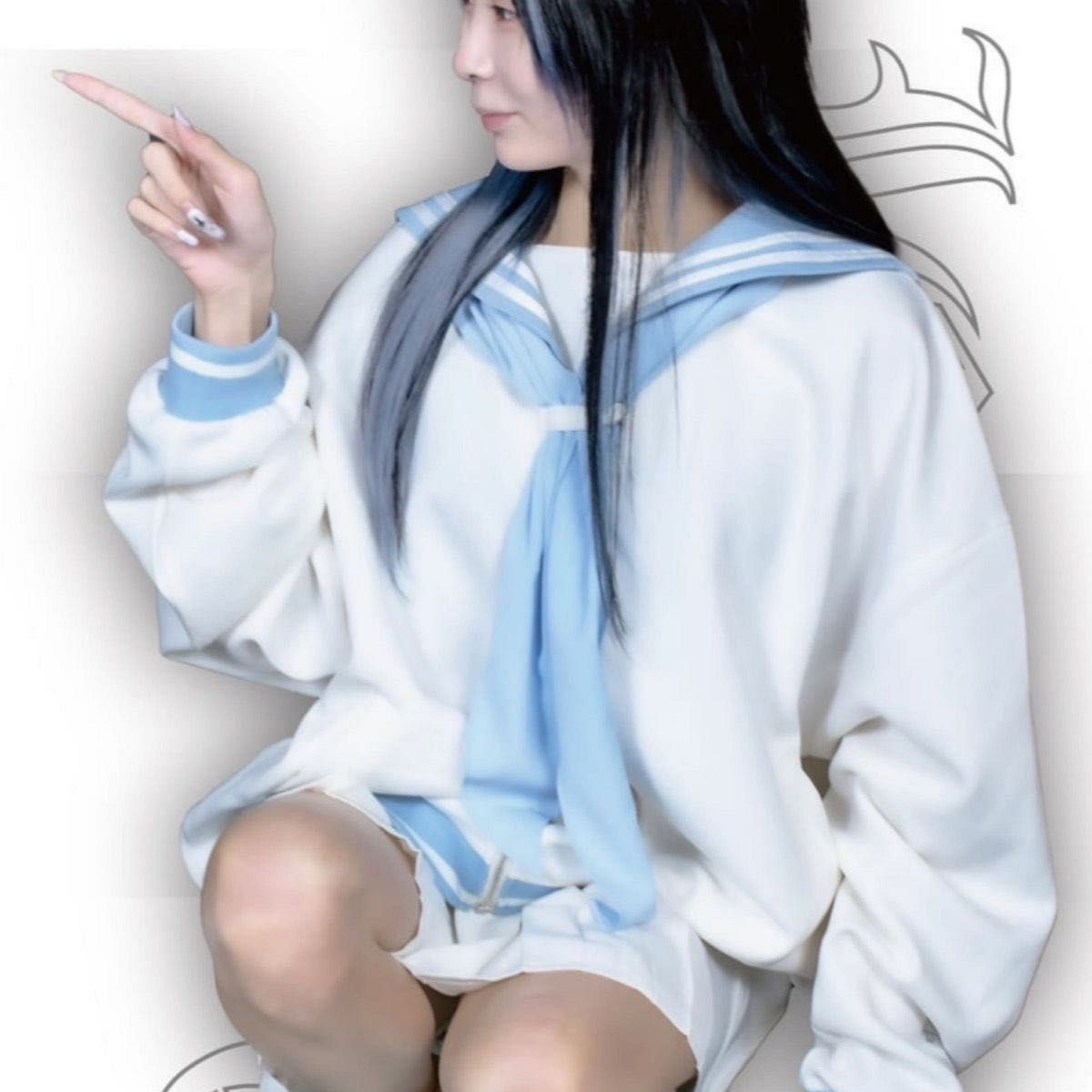 KRY clothing 水色 セーラー ジャージ ブルゾン サブカル 地雷 KRY clothing 水色 セーラー ジャージ ブルゾン サブカル 地雷