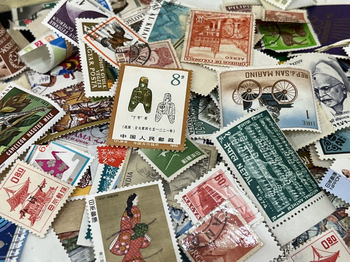 ◆【コレクター必見】日本各国使用済み切手 消印付き切手 ハガキ まとめ 大量 日本 アジア ヨーロッパ など 現状品 ※ダメージあり ◆_画像5