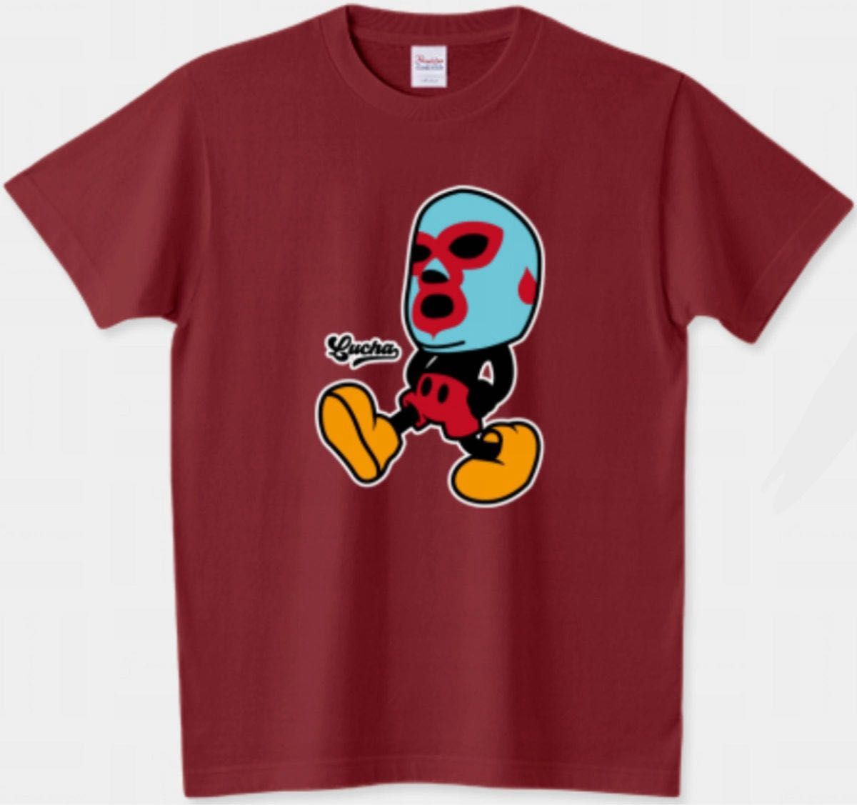 プロレス Tシャツ プリントスター マスクマン オリーブ チャンピオン Disney ルチャリブレ ミッキーマウス ディズニー 黒