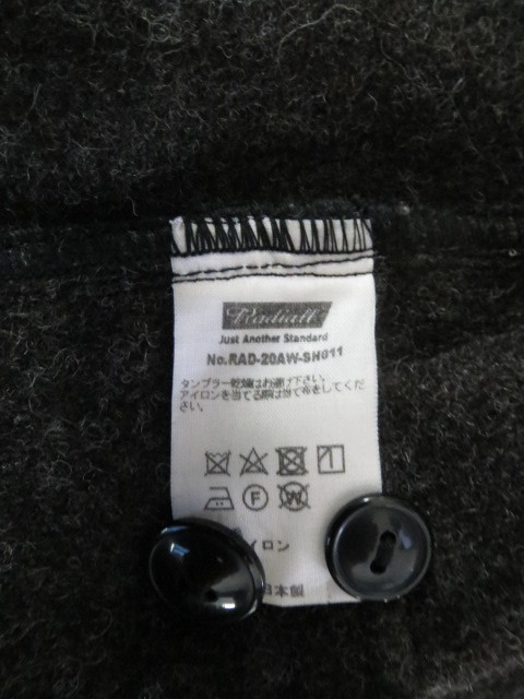 送料無料発送 RADIALL（ラディアル） CPO メルトン シャツジャケット XL チャコール 正規品 日本製 とても美品 ウールの画像9