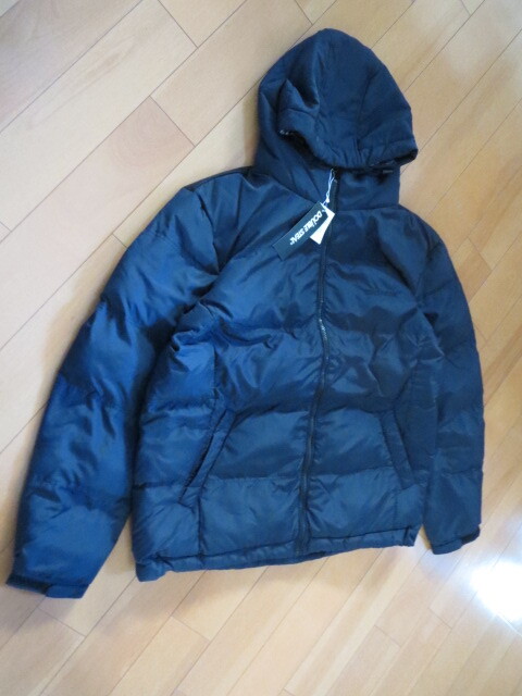 送料無料発送 DOUBLE STEAL ダブルスティール NAVY 濃紺 LOGO HOOD DOWN JACKET XL 正規品 新品未使用 タグ付き（撮影、採寸の為開封）_LOGO HOOD DOWN JACKET