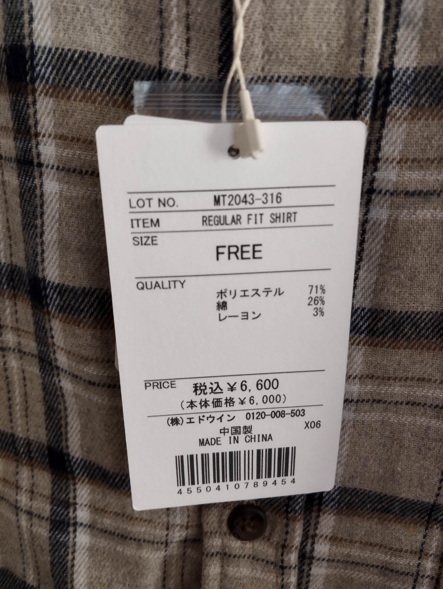 3254　EDWIN　長袖シャツ　新品　レギュラーフィットシャツ　メンズ　_画像3