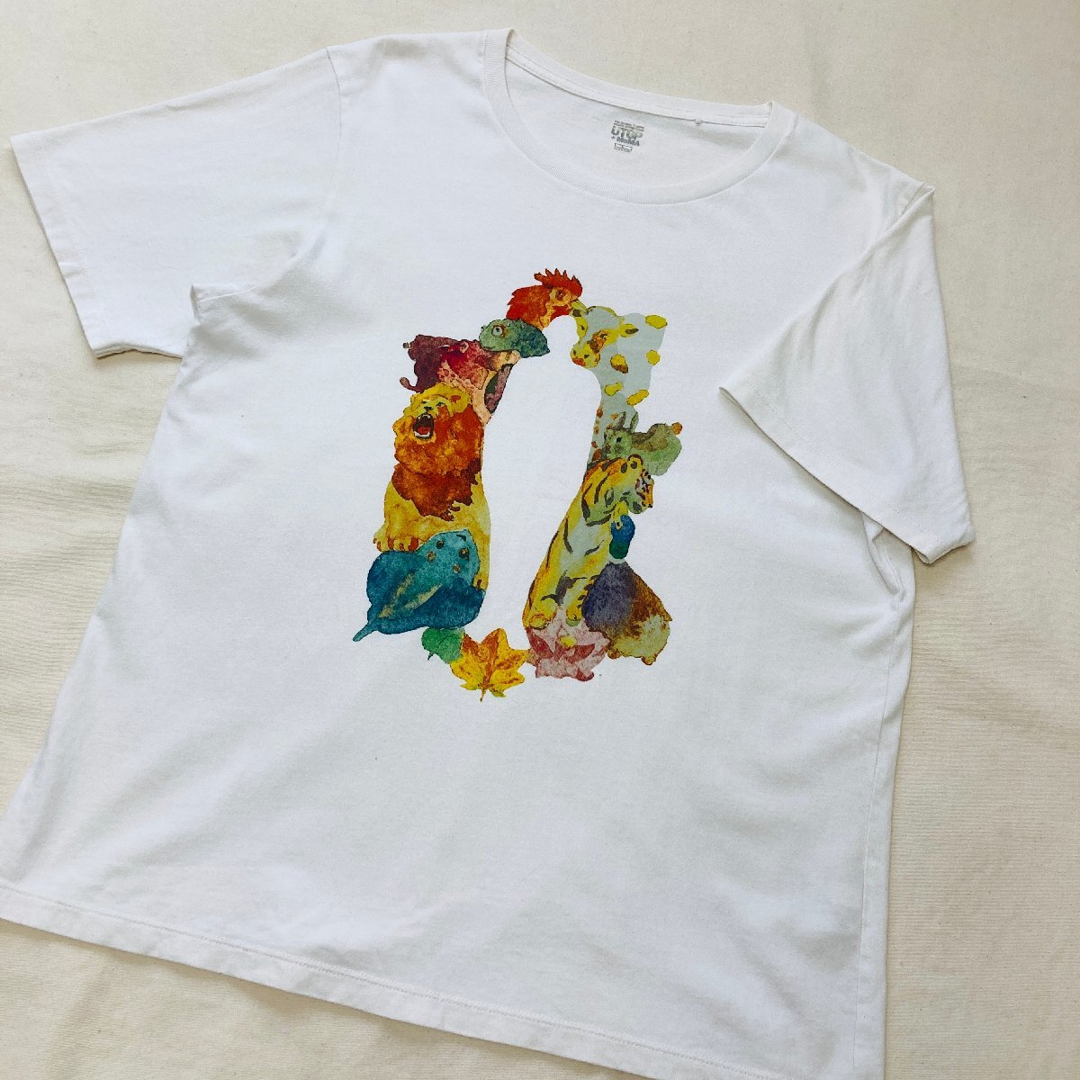 UTGP　MoMA　動物/アニマル　アート デザイン プリント Tシャツ　ホワイト/白　L_画像1