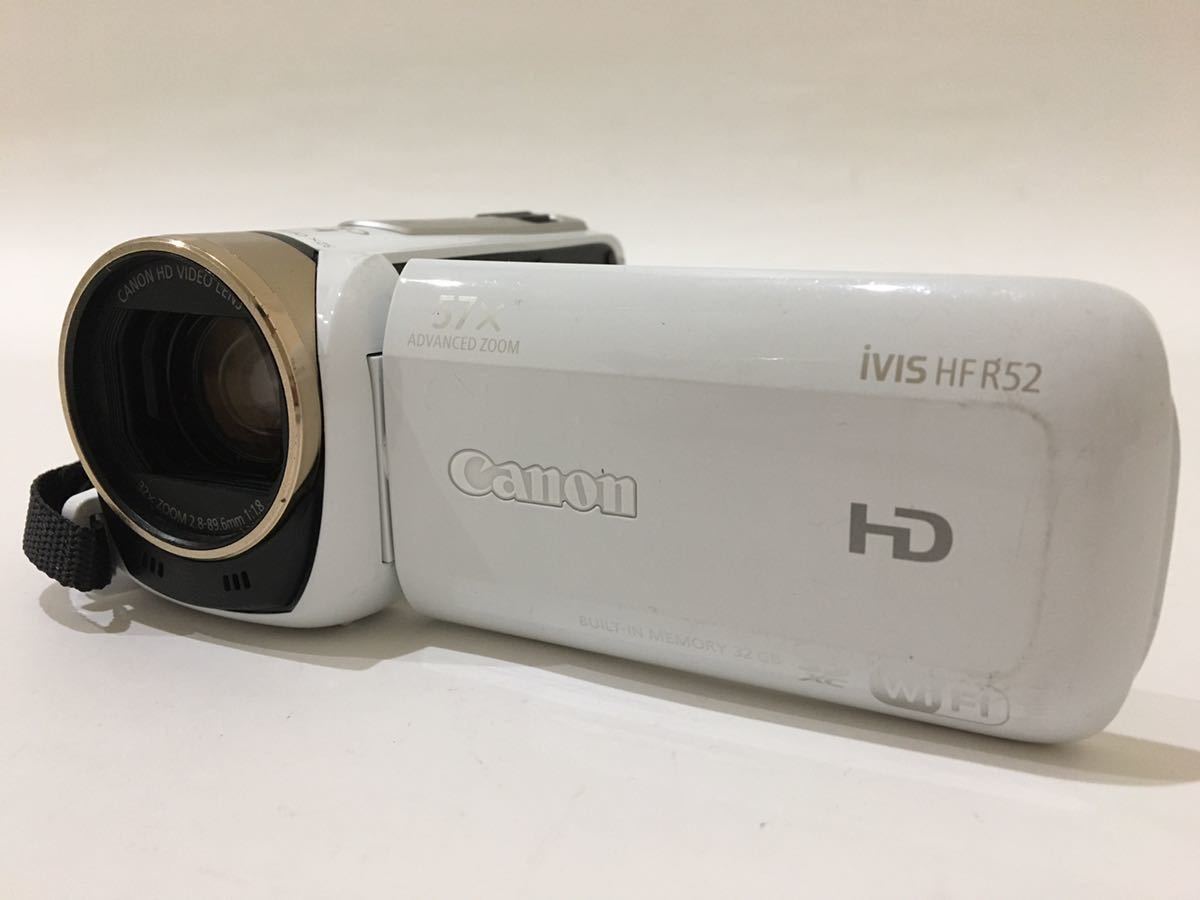 概ね美品　Canon　キャノン　ビデオカメラ　iVIS HF R52　ホワイト　白　a10b10dd30_画像1