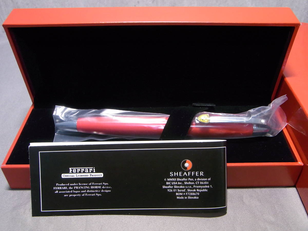 ★未使用・美品!★SHEAFFER シェーファー/FERRARI フェラーリ【コラボ ボールペン SHFR500 Rosso Corsa】箱/冊子付き 9504-2の画像5