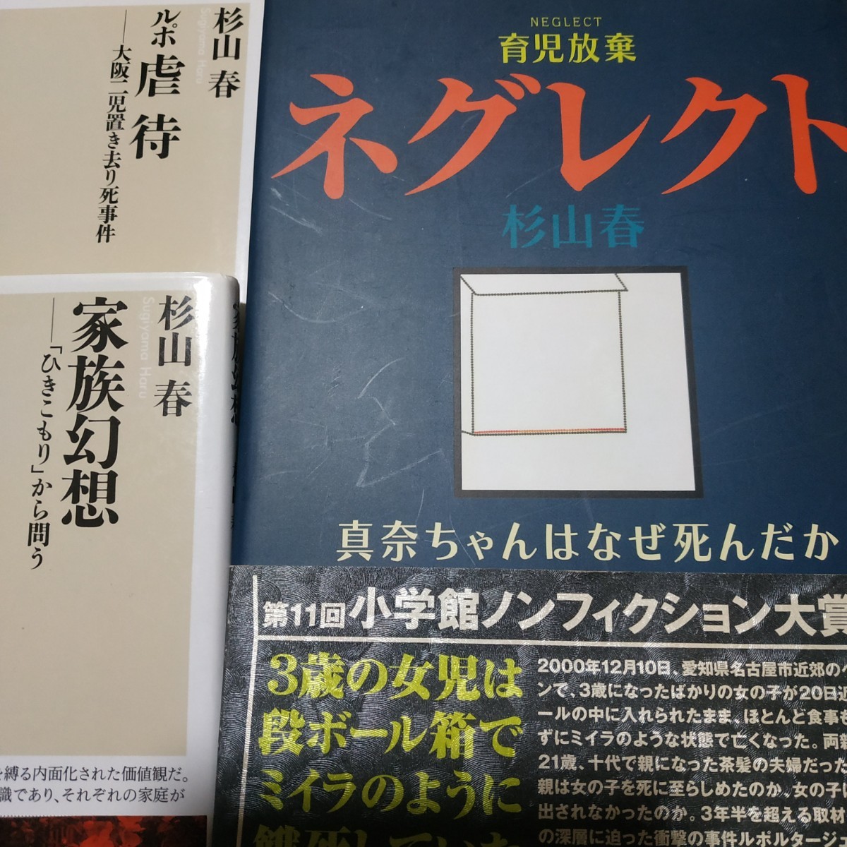 杉山春3冊 ネグレクト育児放棄 ルポ虐待-大阪2児置き去り死事件 家族幻想-ひきこもりから問う 送料230円 検索→数冊格安 面白本棚_画像1