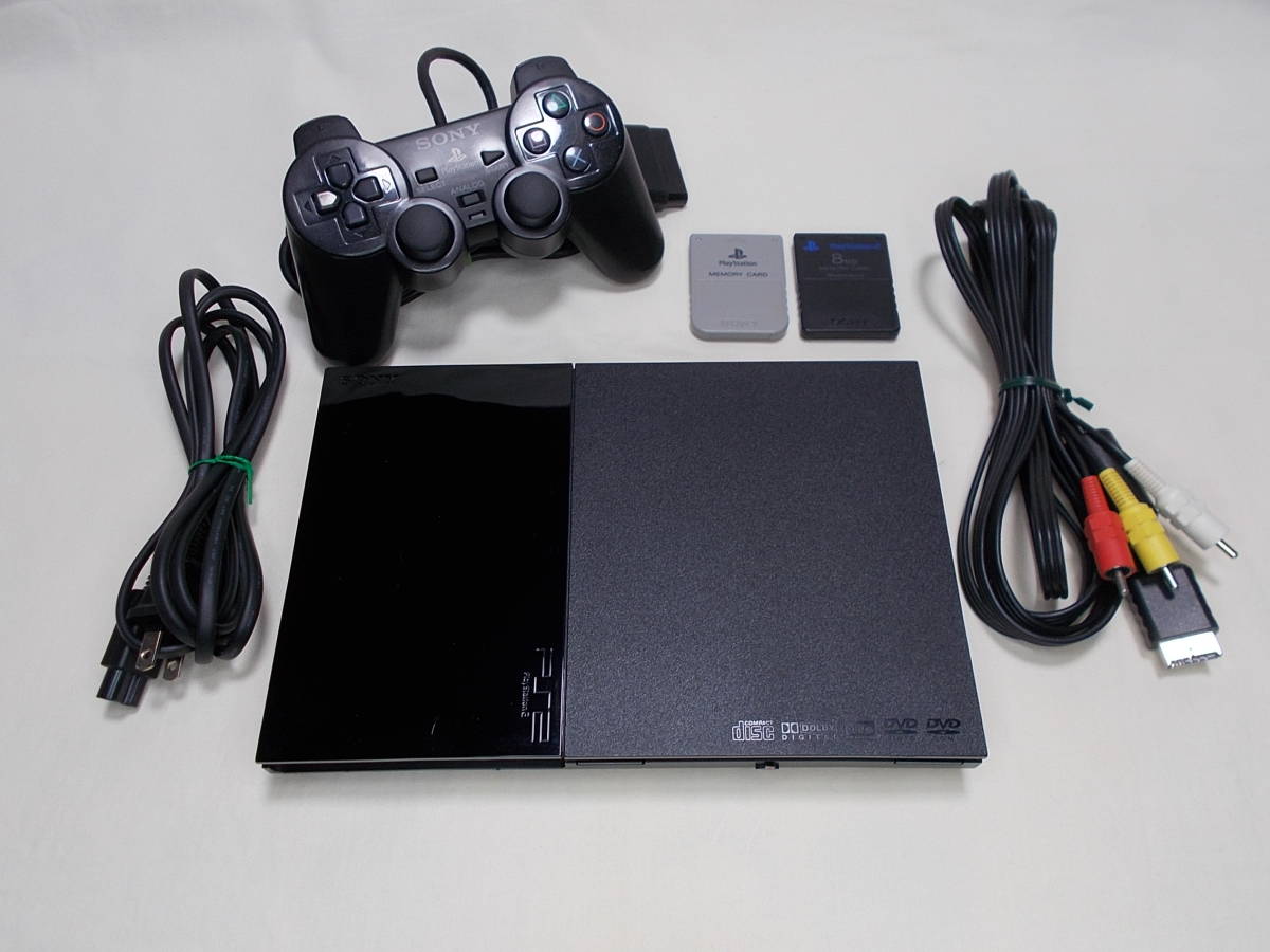 PS2 薄型 黒 一式 レンズ&モーター新品【円傷対策+分解メンテ 90日保証 