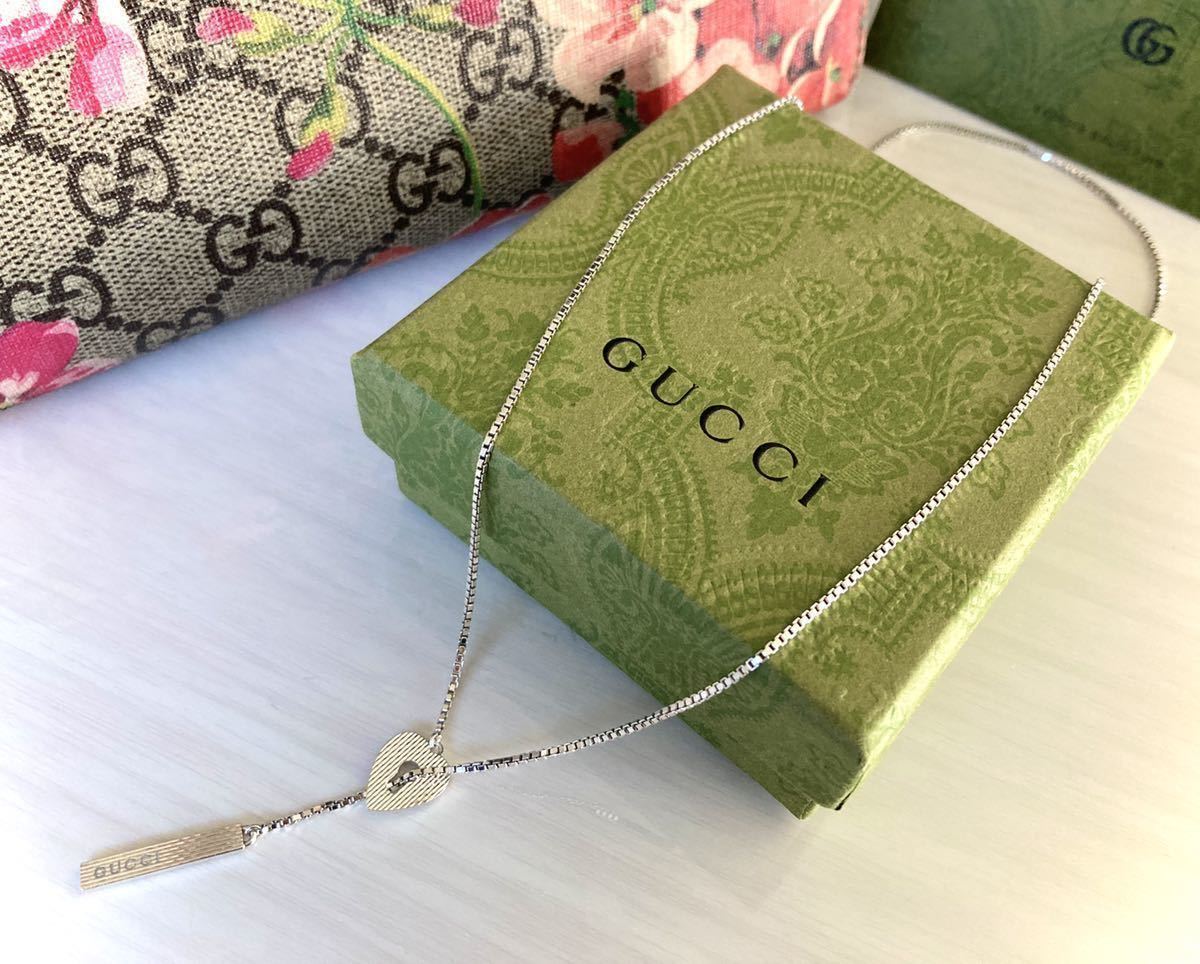 【即決/送料込み】正規品 美品 GUCCI/グッチ ラリアット ハート/ラブリー ネックレス