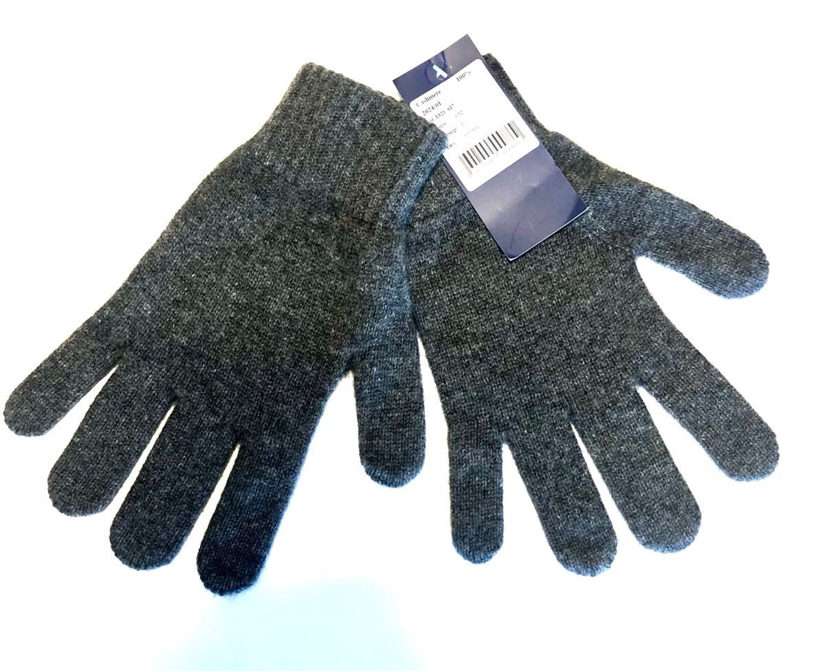 【新品未使用】厚手　手袋　カシミア100％素材 グレー