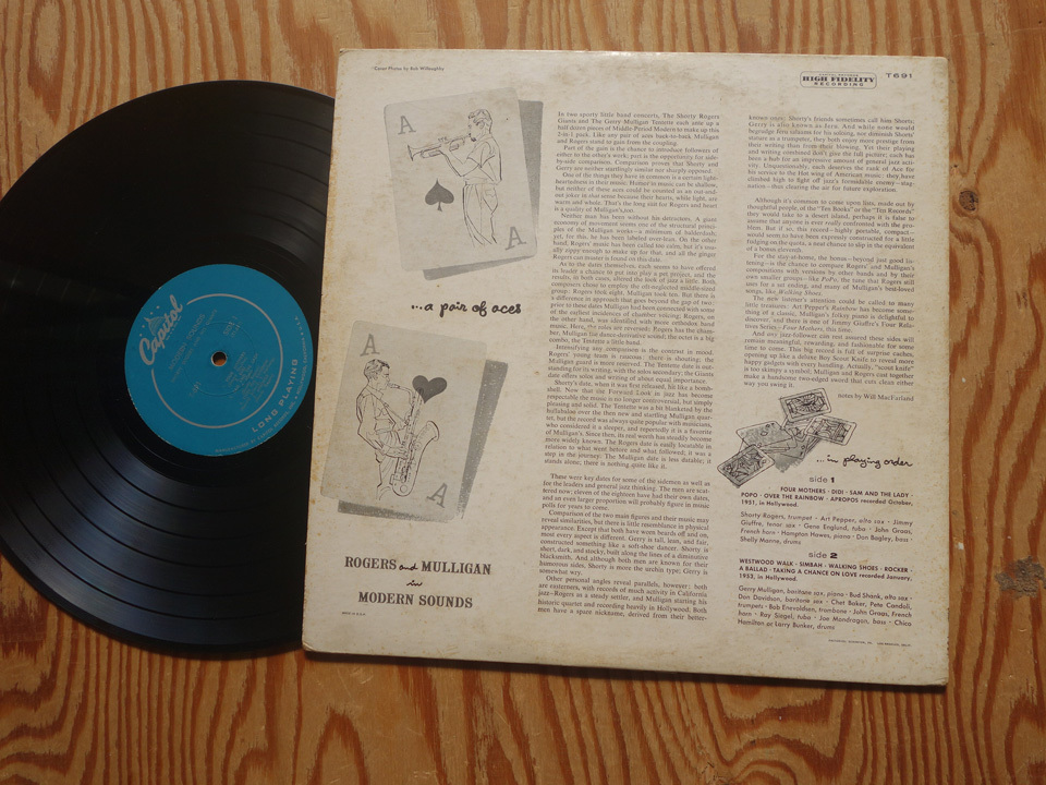 米 mono オリジナル盤 Gerry Mulligan「Modern Sounds」 T-691 Capitol_画像2