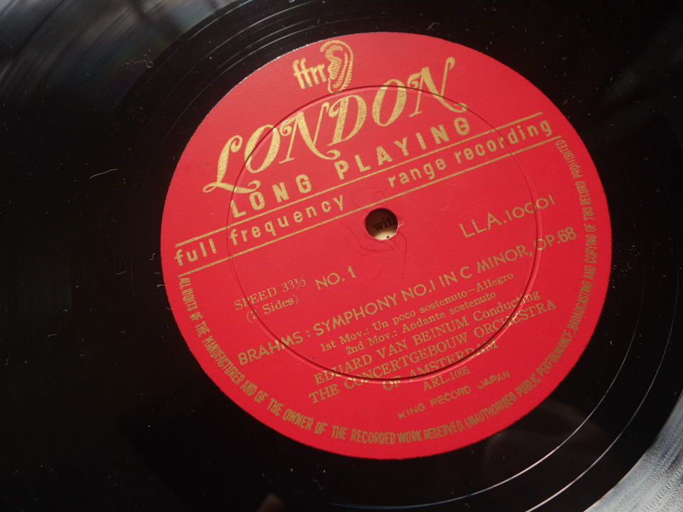 最初期 高音質 201g重量盤 エドゥアルト・ファン・ベイヌム ブラームス：交響曲第1番 ハ短調 LONDON LLA10001 LP_画像2