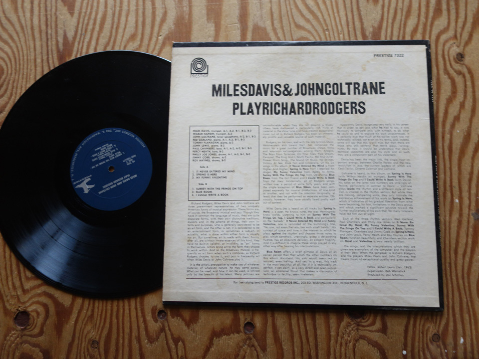 米 / mono / Miles Davis and John Coltrane / Plays Richard Rogers / PR 7322（Prestige）_画像2