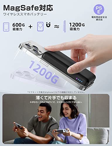 【訳有未使用】【2023業界革新モデル登場】MagSafe対応 モバイルバッテリー マッグネット式ワイヤレスバ…_C_920の画像3