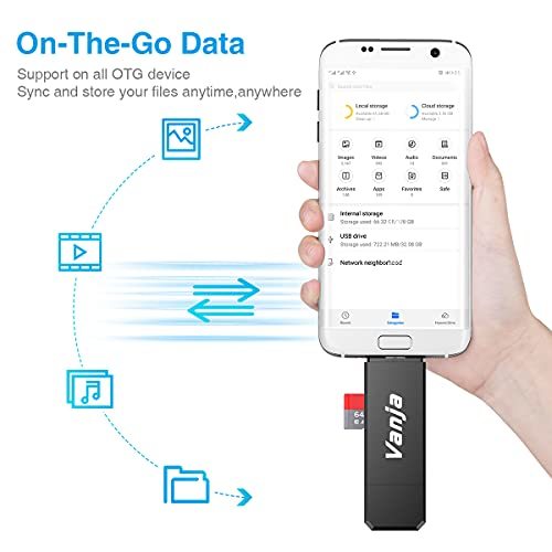【訳有未使用】Vanja SD カードリーダー マイクロ sd アダプター OTG 対応 1台2役 USB2.…_C_757の画像4