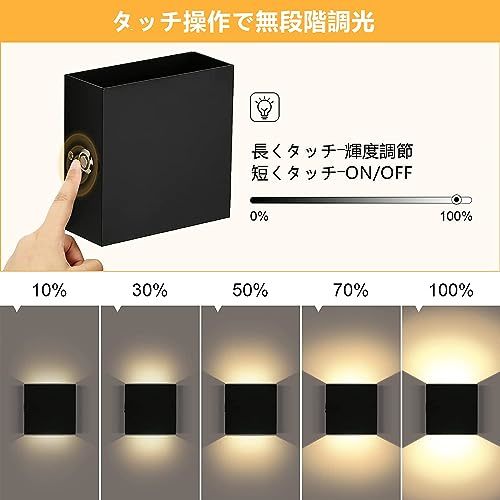 【訳有未使用】Lightess LED ブラケットライト ウォールライト タッチ操作 無段階調光 照明メモリー…_C_1361_画像2