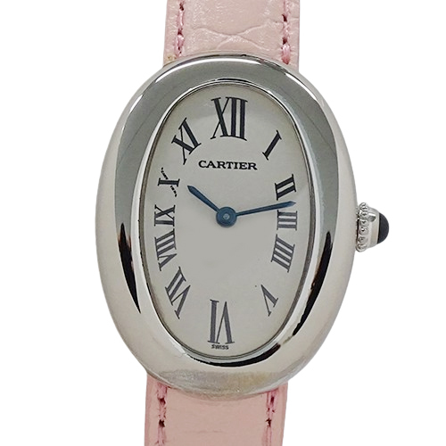 カルティエ Cartier 時計 レディース ブランド ベニュワール クオーツ QZ 750WG レザー W1516856 ホワイトゴールド 磨き済みの画像2