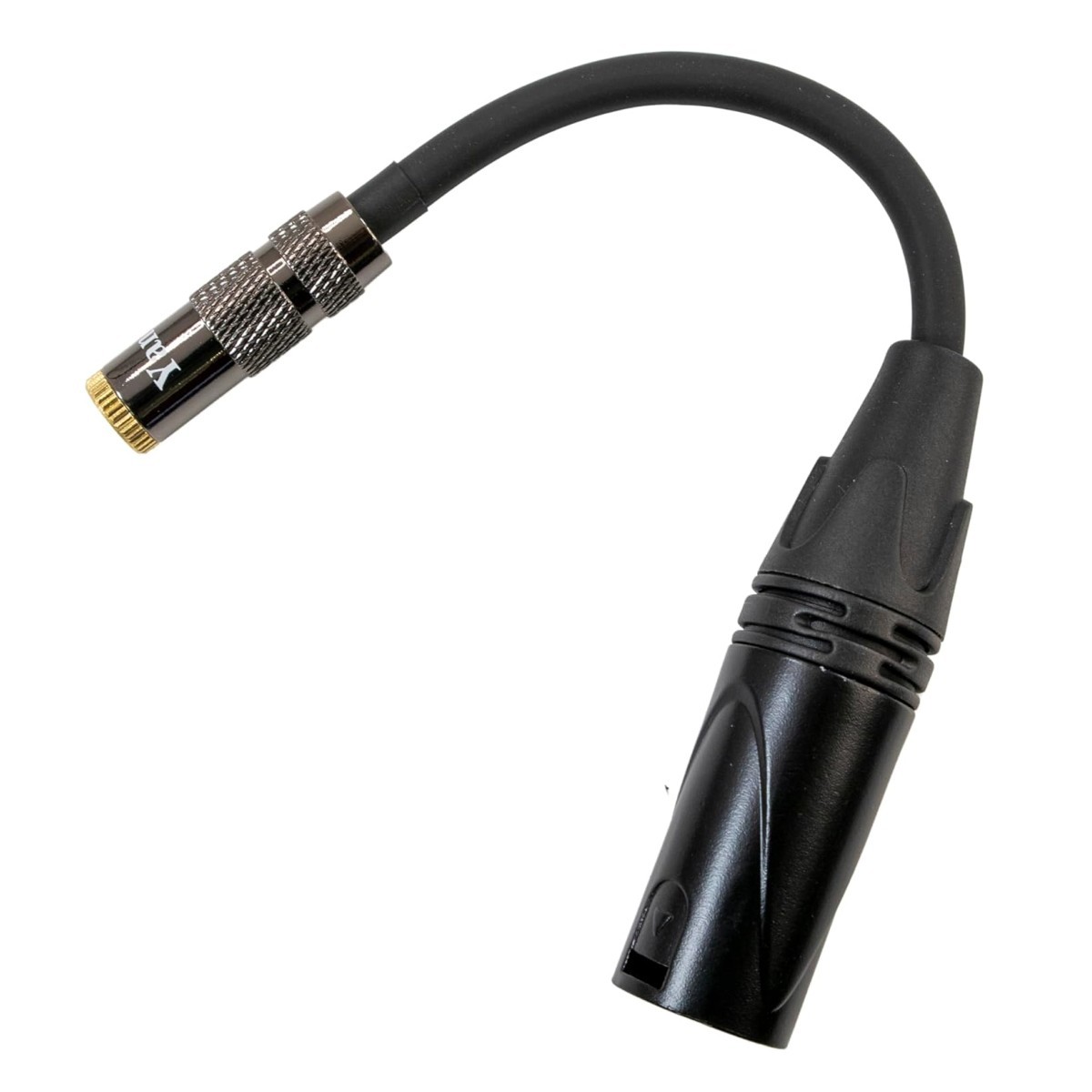 オーディオ 変換ケーブル XLR（4ピン） → 3.5mmジャック（アンバランス接続） ケーブル長 約10cm 1個入 ブラック SE-OH-XLR-35_画像1