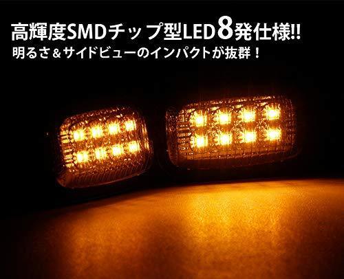 トヨタ FJクルーザー クリスタル LED サイドマーカー ブラック ランプ レンズ ライト 新品 左右 外装 社外 クリスタルアイ GSJ15W_画像3