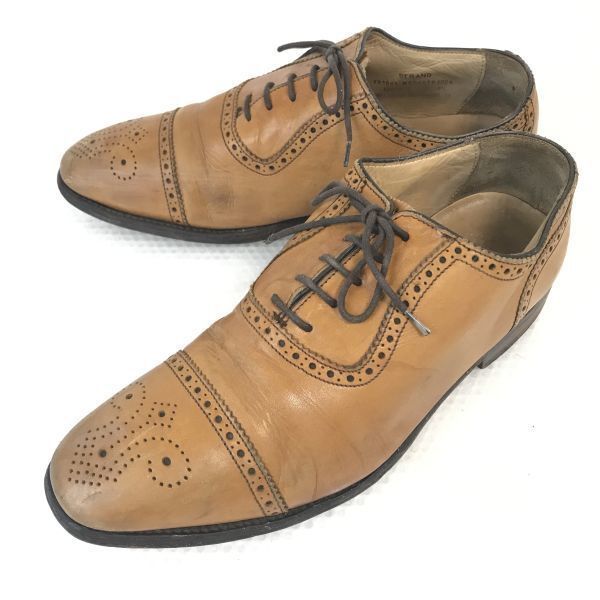 イングランド製/ビンテージ★ローク/LOAKE★本革/セミブローグ【6.5/25.0-25.5/茶/BROWN】グッドイヤー製法/パンチドキャップトウ◆pi-149