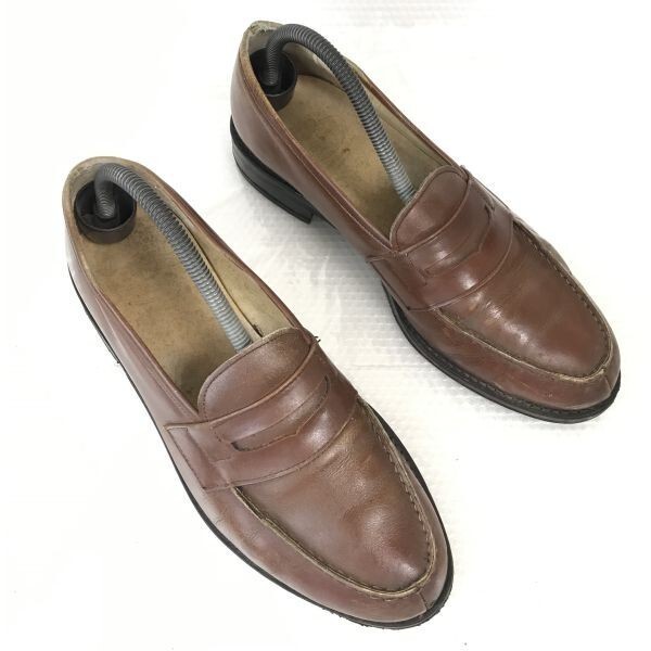 60s-70s?/ビンテージ★フリードマン/friedman★本革/コインローファー【8.5/26.5/茶/BROWN】ビジネス/SERVICE SHOES◆pG-181_画像2